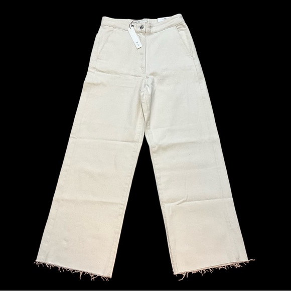 NWT Zara The Alma Wide Leg Denim in Ecru - Picture 8 of 14